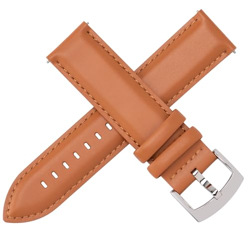 Image of OTTOODY Leather Watch Bands Quick Release, Elegant Top Grain Leather Watch Straps for Men & Women, Choice of Color & Width - 18mm, 19mm, 20mm, 21mm or 22mm Wristbands Bracelet for Watch & Smartwatch