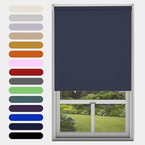 Navy Blackout Roller Blind with UV Protection Cover
