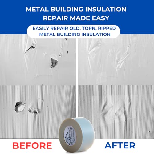 Image of BlueTex Insulationㅤ 3 inch Wide x 180' Long White Vapor Barrier Seam Tape - 1 Roll, Waterproofing & Great for Crawlspaces, Insulation Repairs, Underlayment Seams, Metal Building Insulation Seams