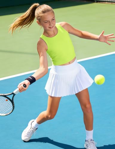 Image of JOCMIC Girls Tank Tops Athletic Tanks with Bra Racerback Sports Top