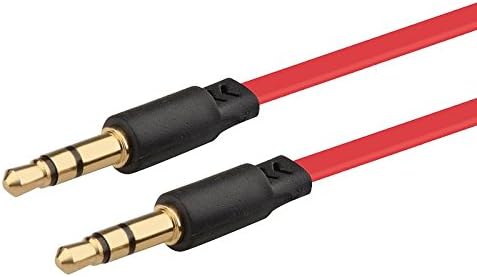 RED 3.5mm 1/8" Audio Cable Car AUX Cord For Sony MDR-7520 Headphone