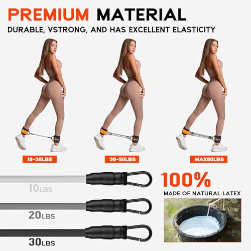 HPYGN Ankle Resistance Bands, Ankle Bands for Working Out with Cuffs, Resistance Bands for Leg Butt Training Workout Equipment for Kickbacks Hip Gluteus Training, Ankle Strap with Exercise Bands