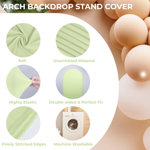 Funda de Arco de Bodas Babenest 6.6ft Verde para Fotografía miniatura 5
