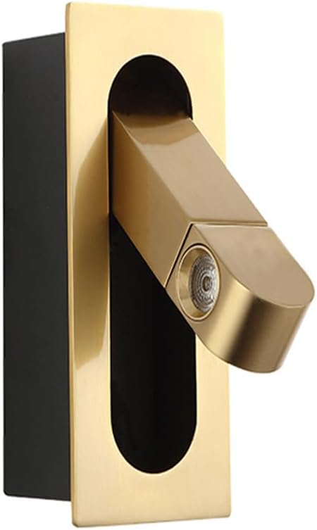 3W LED Recessed Mount Directional Spotlight Bedside Reading Light with Hidden Button Adjustable Picture Project Bronze