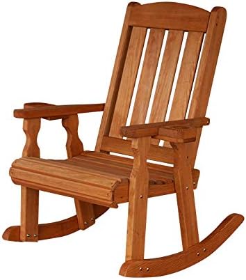 Heavy Duty Mission Outdoor Rocking Chair with Cup Holders