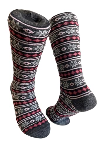 Alpaca Wool Designer Novelty Crew socks are Cozy, Warm and Colorful - Starry Stripe