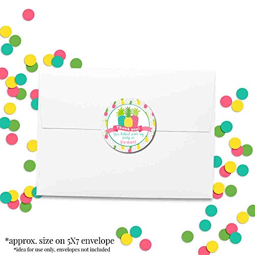 Autocollant fête d'anniversaire ananas pour déco de buffet - 4