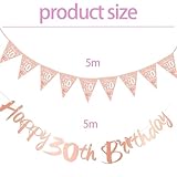 2 PCS 30th Birthday Decorations for Women, Happy 30th Birthday Banner Aesthetic, Rose Gold Party Decor for Surprise Parties or Photo Backdrops Personalised Banner ﻿ - Image 2