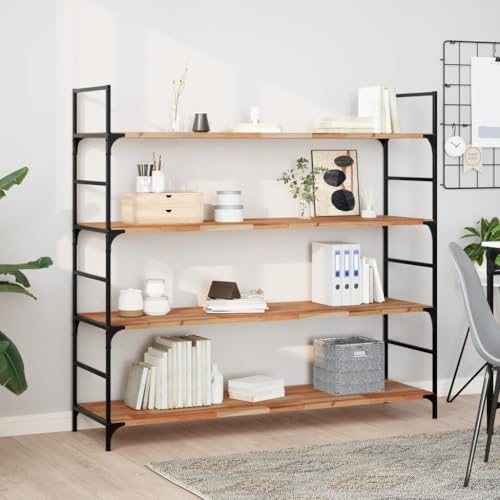 Homgoday Estante Flotante Madera Acacia Maciza Acabado Aceite 140x40x2cm, Baldas Pared Estable, Estante Pared para Dormitorio, Sala de Estar, Estudio, Oficina Hoga Decoración