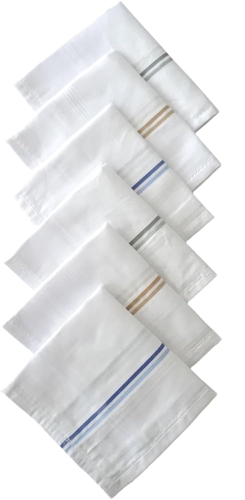 Men's Cotton Handkerchief| White| Pack of 6-picture-27