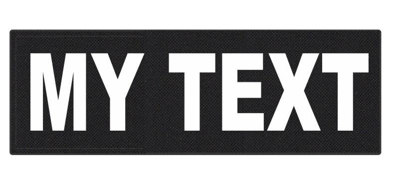 Custom Hook & Loop Patches, Tactical ID Police Patch for Vest, Sheriff, Security, Molle, Military, Backpack, Duty Bag, K9 Dog Harness, Morale (8.5 x 3, Black)