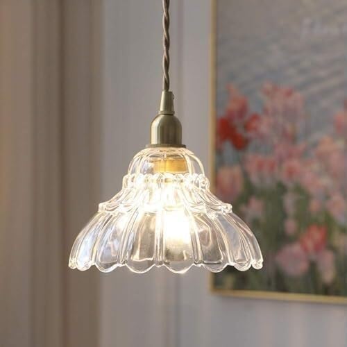 Plafonnier suspendu en verre moderne et lampe de cuisine réglable