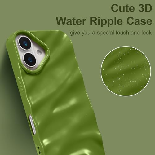 Coque iPhone 16 Plus pour filles look vague vert en extérieur