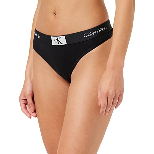 Calvin Klein Braguita Tipo Tanga para Mujer, Negro (Black), S