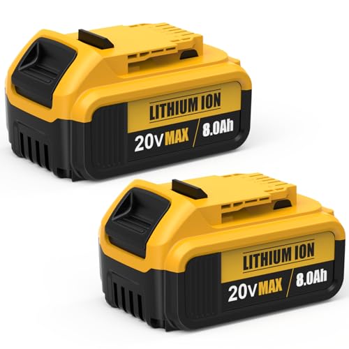 FEOTDN 2-Pack 8.0Ah Replacement for Dewalt 20V Max Battery, Compatible with 20...