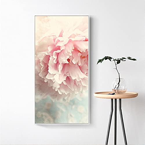 Peinture au Diamant Pivoine Rose 50x120cm - Créez Votre Décoration Murale XXL