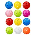 12Pcs Cat Ball Toy, Low Noise No Bells Holey Plastic Cat Balls, Funny Interactive Cats Toys for Indoor Cats, Firm Toy Balls for Kitten Puppy Ferret Bird (1.65")