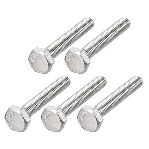 Image of METALLIXITY Hex Bolts (M10-1.5x65mm) 5Pcs, 304 Stainless Steel Coarse Fully Threaded Hex Head Screw Bolt Machine Screws - for Furniture Repair, Silver
