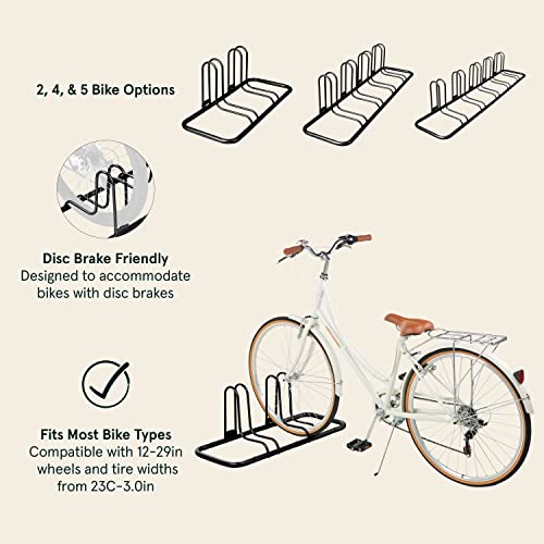 Image of Retrospec Stash Rack 2, 4 & 5 Bike Floor Stand Bicycle Storage Organizer for Mountain Bike, Road Bike, Weather Resistant Fine Powder Steel Coating Fits Wheels up to 3 inch | for Mountain Bike, Road Bike, Weather Resistant, Fits Wheels up to 3 inch