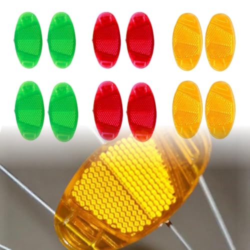 ZORTVUL 12 Piezas Reflector De Bicicleta Delantero Y Trasero,Adultos Reflector Radios,Soporte De Reflector De Rueda De Bicicleta, Para Ruedas De Bicicleta De Montaña
