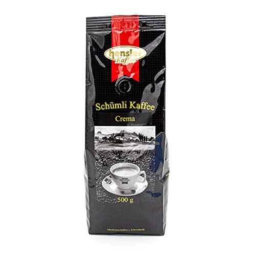 Hensler Kaffee Schümli Kaffee Crema, 100% Röstkaffee, vollaromatisch, für Vollautomaten und Siebträger, mittlere Röstung
