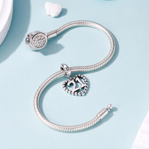 Image of 925 Sterling Silver Number Charm fits Pandora, Gift for Women