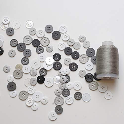 Hilo de algodón gris 1000 yd 2 capas suave miniatura 4