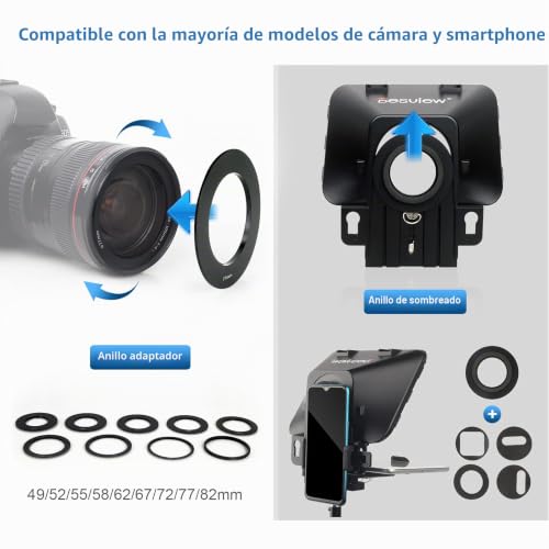 Teleprompter Desview T3 para streaming en directo y vídeos de e-learning con tableta 4