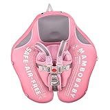 2021 Upgrade Baby New Swim Float Non-Inflatable Shoulder Float Solid Soft Cloth Pearl Foam Float Infant Classic Swim Trainer Underarm Swimming Ring Training Aid Waist Relaxing Pool Float (Pink)