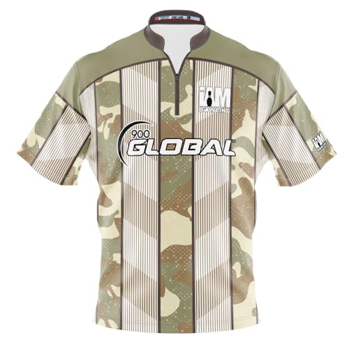 Logo Infusion I AM Bowling Jersey Short Sleeve Sash Collar 2329-9G Made in USA 900 Global (US, Alpha, Large, Regular, Regular, Multi)