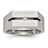 ICE CARATS Titanium Diamond Wedding Ring Band Size 7.50 Man Fancy Fashion Jewelry for Dad Mens Gifts...