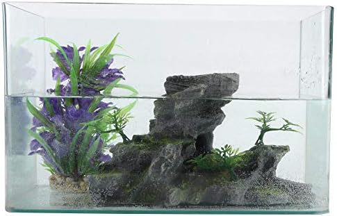 Pssopp Aquarium Rockery Decoration Fish Simulation Resin Rockery Stone Ornament Fish Hiding Cave Stone Decor