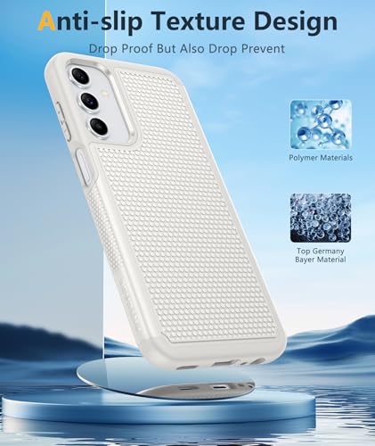 Image of FNTCASE for Galaxy A15-5G Phone Case - Samsung A15 5G Military Grade Drop Protection, 14ft Drop Tested, Screen Protector Included, Anti-Slip Textured, TPU+PC Dual Layer Shockproof Cover (Off-White)