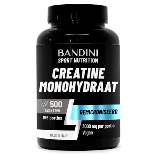 Bandini® Gemicroniseerde Creatine Monohydraat 500 tabletten van 3000 mg per dosis - Supplement voor training, sportschool en pre-workout - Veganistisch - 100% puur Creatinemonohydraat
