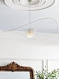 Vintage Vertigo Lampen Weiß 120CM Pendelleuchte Retro Kronleuchter Wohnzimmer,Modern Designer Hängeleuchte aus Fiberglas/Polyurethan Elastischer Stoff, Hängeleuchte Höhenverstellbar,E27