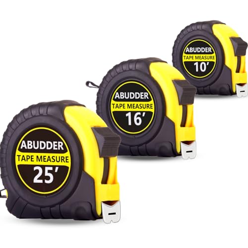 Tape Measure,3 Pack Bulk Measuring Tape Retractable with Fractions 1/8,Measurement Tape 10/16/25 FT