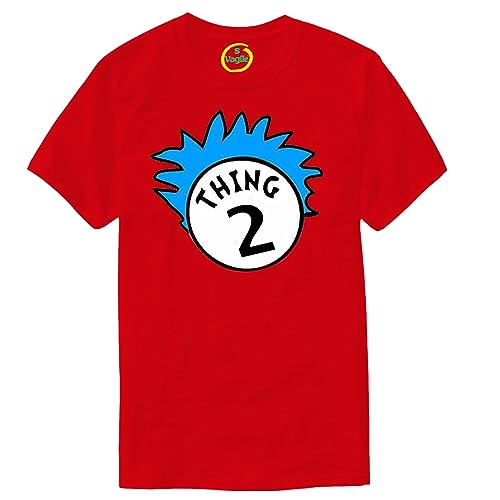 Thing One 1 and Thing Two 2 T-Shirt Crimbo Matching Funny Costume Cat Twins Top
