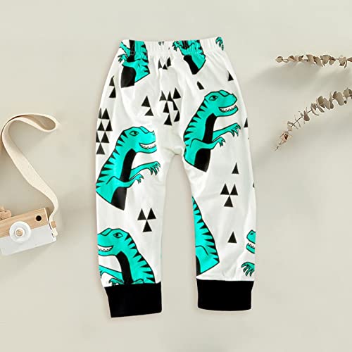 Kids Boys Cartoon Print Sweatpants Toddler Elastic Waist Athletic Pants Summer Pull On Jogger (Mint Green, 6-12 Months)3