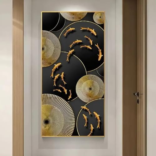 Affiche poisson nager sur toile 40x80cm sans cadre art mural déco