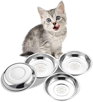 VENTION Stainless Steel Cat Bowls, Cat Food Bowl for Indoor Cats, Whisker Fatigue Cat Bowl, Shallow Cat Dishes