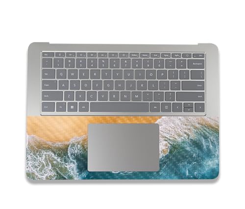 Image of MightySkins Carbon Fiber Skin Compatible With Microsoft Surface Laptop Studio 2 (2023) Full Wrap Kit - Sea And Sand | Protective, Durable Textured Carbon Fiber Finish | Easy To Apply | Made in the USA