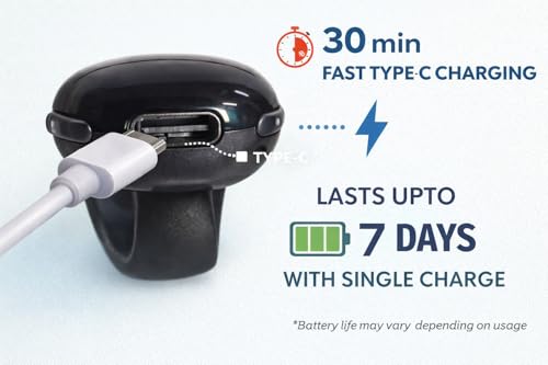 Image of Digital Counter for Chanting Mantra | Naam Jap Counter Ring | Jap Counter Finger with OLED Display (Code S7), Type-C Rechargeable Tally Counter for Mantra,99999 Count, 180 Rotation (Green)