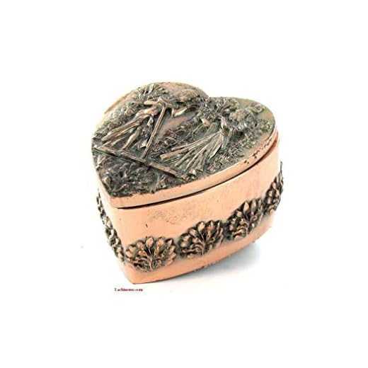 lachineuse Caja con Forma de Coraz, Resina, Corazón de Cobre