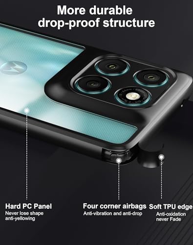 Image of QUIETIP Case Compatible with Motorola Edge 60 Fusion /Edge 60,Clear TPU Shockproof Protective Cover,Black