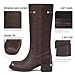 Adolilove Mid Calf Boots for Women Chunky Block Heel Women’s Tall Boots Square Toe Comfortable Casual Boots Low Heel Trendy Stylish Boots, Matte Dark Brown, Size 8.5