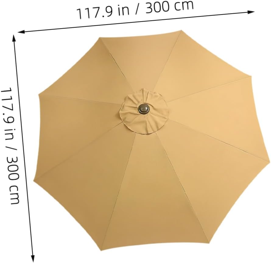 Outdoor Patio Umbrella Canopy Replacement Sunshade for Ribs Durable Cover UV Protection for Patios Pools and Gardens