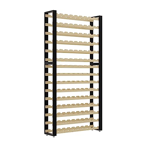 Lenmar Serie RW Portabottiglie in Legno per Bottiglie, Loft 135, 195 x 104 x 27, per 135 bottiglie, vino, portabottiglie, cantina, scaffali, portabottiglie - immagine 5