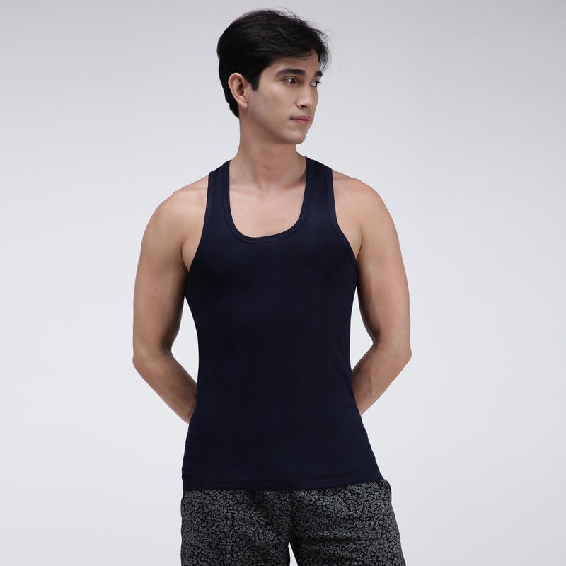 Image of Amul Comfy Men's Cotton Vest | Round Neck Sleeveless | Seamless Body for Superior Comfort | Ultra-Soft Hand Feel | 100% Pure Cotton Innerwear | Color May Vary