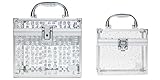 Caboodles Galaxy Glam Prima Donna Train Case Makeup Organizer, Silver Holographic