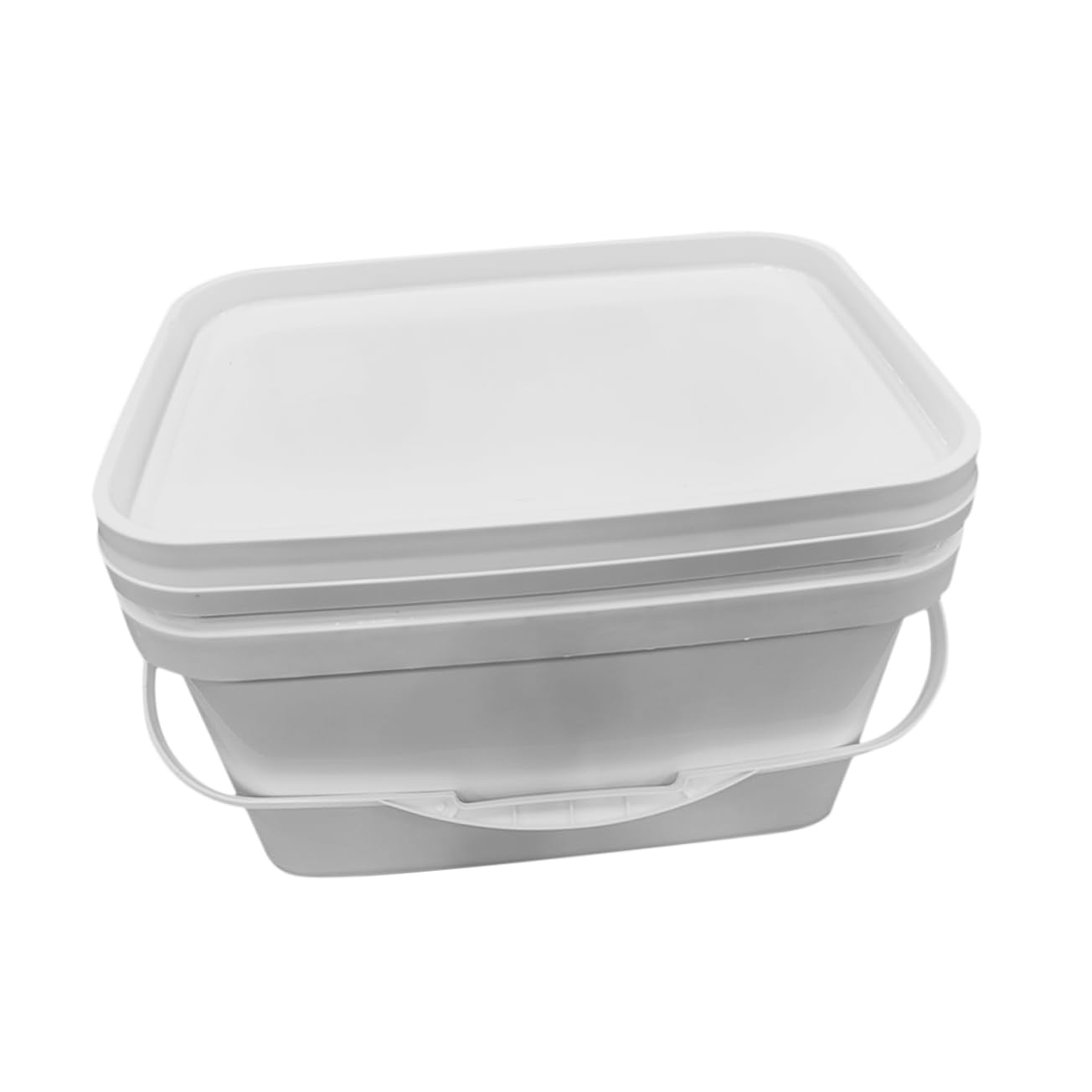 HOMSFOU Secchio Di Vernice Quadrato Con Coperchio, Contenitore in Plastica Pp Da 10 Litri Con Manico Ergonomico Per Stoccaggio e Trasporto Sicuro Di Liquidi, Per Uso Professionale e Fai Da Te